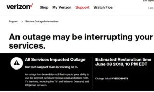 Verizon Internet Outage